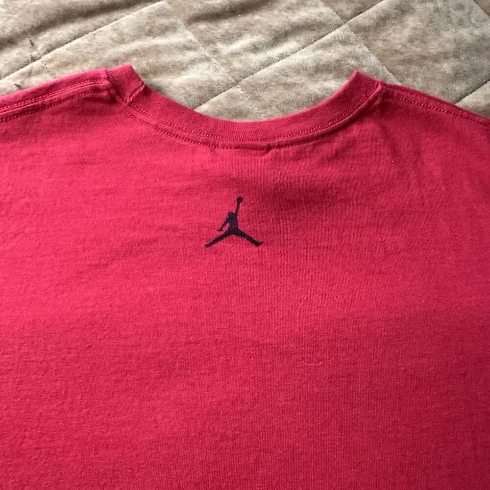 Vintage Air Jordan Born To Fly Shirt Red Black Jumpman Logo Sz L Y2K Basketball